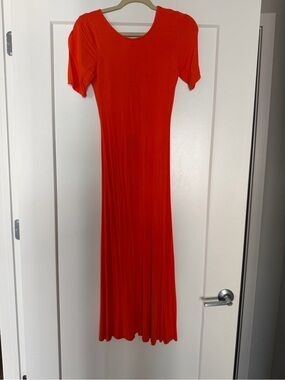 GAP Bold Red Short-Sleeve Maxi Dress